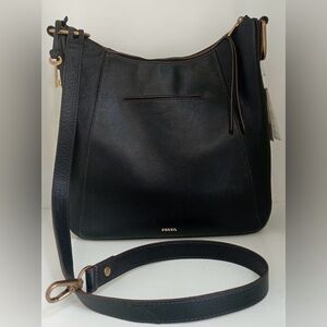 NWT Fossil Talia Hobo Key Black SHB2802001.. MSRP $228
